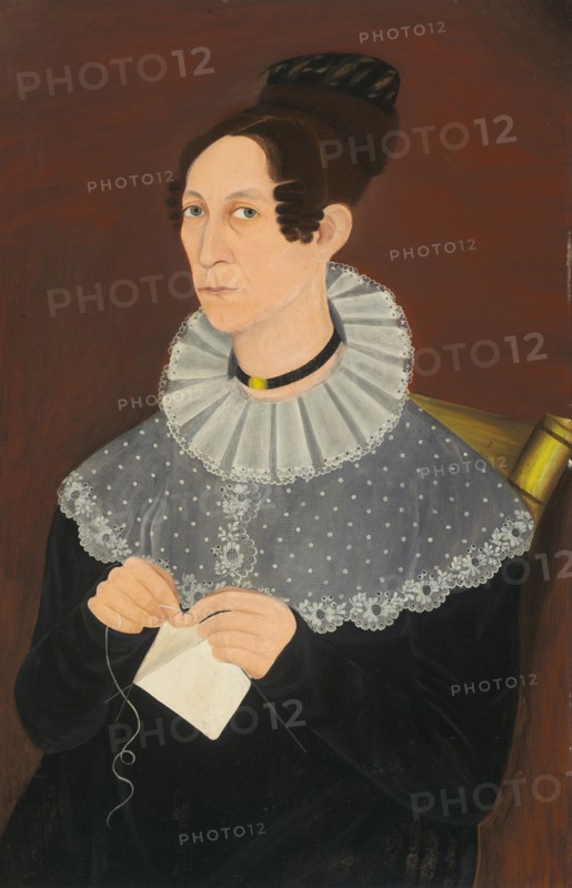 Probably Sarah Cook Arnold Knitting, c. 1830.