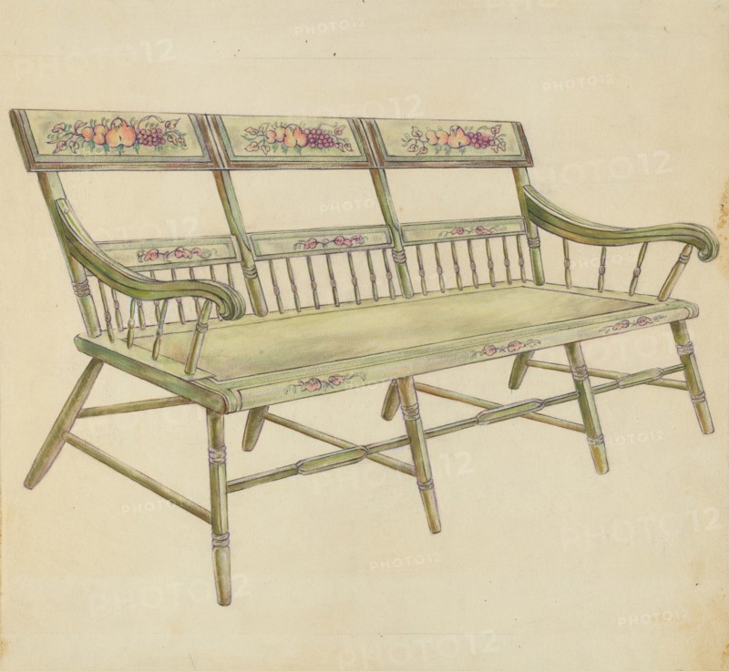 Sheraton Painted Three-Back Settee, 1935/1942.