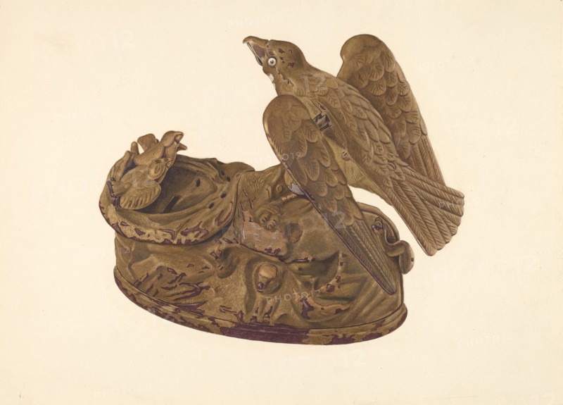 Toy Bank: Bird Feeding its Young, 1935/1942.