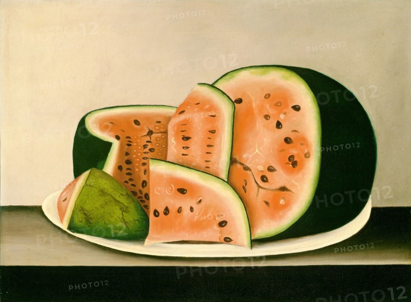 Watermelon on a Plate, mid 19th century.