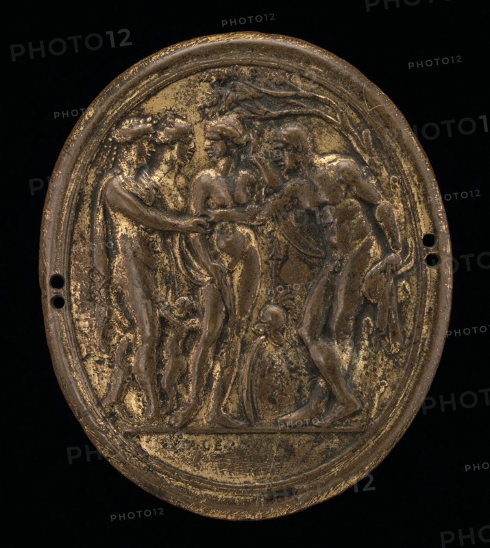 Judgment of Paris. Hera, Athena and Aphrodite with Paris.