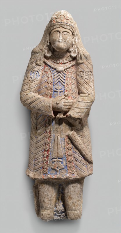 Standing Figure with Jeweled Headdress, Iran, 12th-early 13th century.