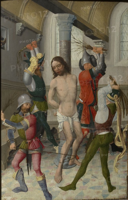 The Flagellation of Christ, ca 1465. Found in the collection of Szepmuveszeti Muzeum, Budapest.