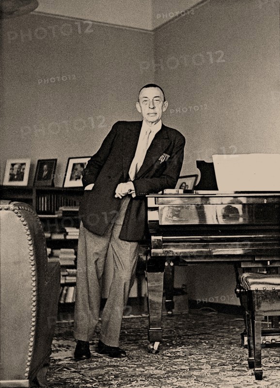 Sergei Rachmaninoff at the Villa Senar, 1939. Private Collection.