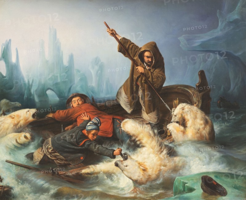 Fighting Polar Bears, 1839. Found in the collection of Nordnorsk Kunstmuseum.