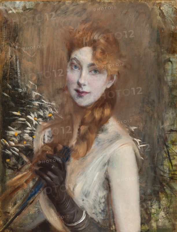 La treccia bionda, ca 1891. Found in the collection of Galleria d'arte moderna, Milano.