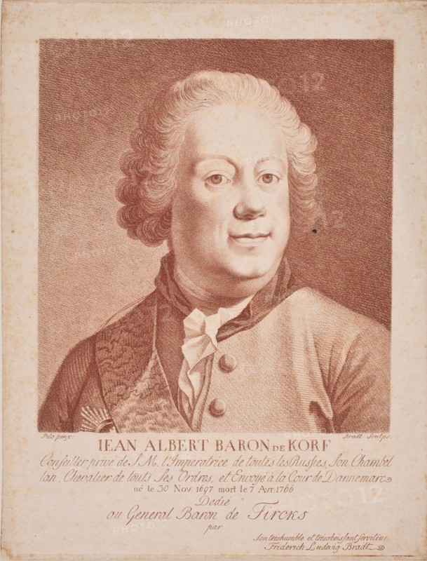 Portrait of Baron Johann Albrecht von Korff (1697-1766) , Mid of the 18th cen. Found in the collection of Statens Museum for Kunst, Copenhagen.