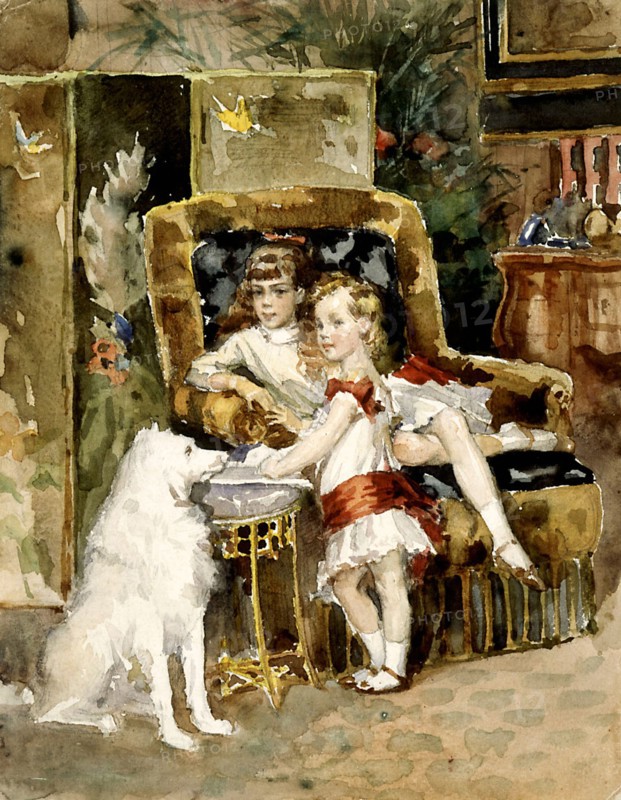 Grand Duke Michael Alexandrovich of Russia (1878-1918) and Grand Duchess Xenia Alexandrovna of Russia (1875-1960). Found in the collection of Ateneum, Helsinki.
