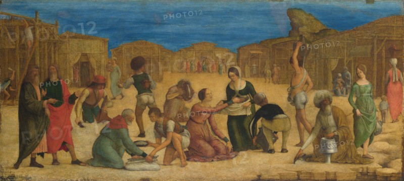 The Israelites gathering Manna, 1490s. Found in the collection of National Gallery, London.