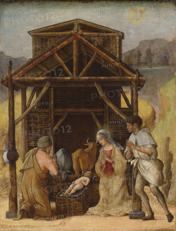 The Adoration of the Shepherds, c. 1490. Found in the collection of National Gallery, London.