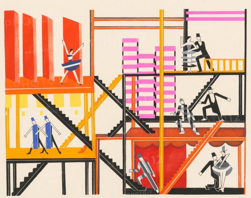 Scenic design from the portfolio Décors de Théâtre, 1930. Private Collection.