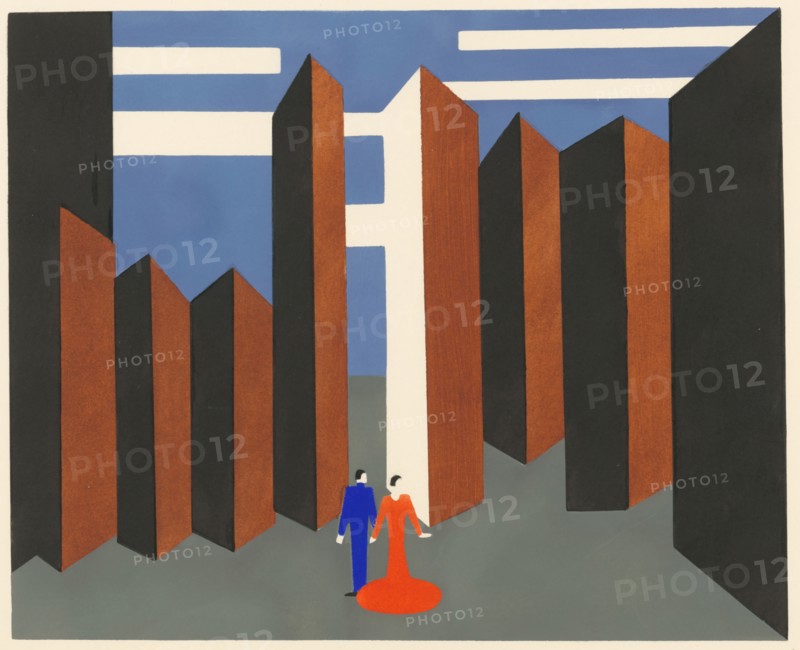 Scenic design from the portfolio Décors de Théâtre, 1930. Private Collection.