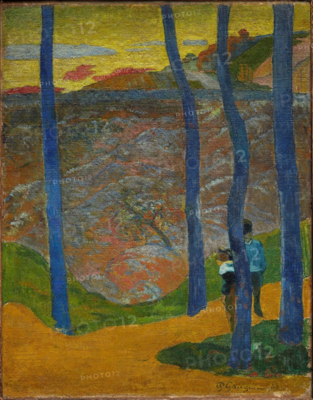 Les Arbres bleus. Vous y passerez, la belle. (Blue Trees. Your Turn Will Come, My Beauty!), 1888. Found in the collection of Ordrupgaard Museum, Charlottenlund.