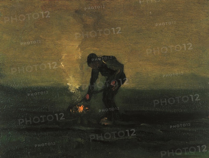 Peasant Burning Weeds, 1883. Found in the collection of Drents Museum, Assen.