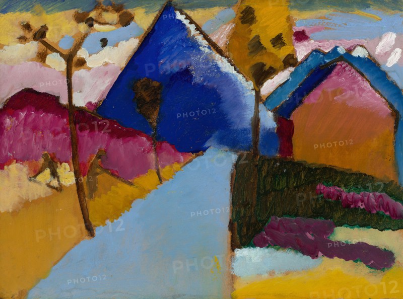 Kochel, Straight Street , 1909. Found in the collection of Städtische Galerie im Lenbachhaus, Munich.