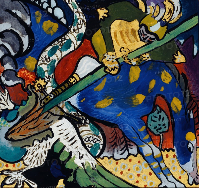 Saint George I, 1911. Found in the collection of Städtische Galerie im Lenbachhaus, Munich.