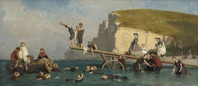 Bathers at Étretat, c. 1858. Found in the collection of Association Peindre en Normandie, Caen.