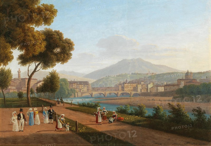 Florence, view of the Ponte Vecchio, 1826. Private Collection.