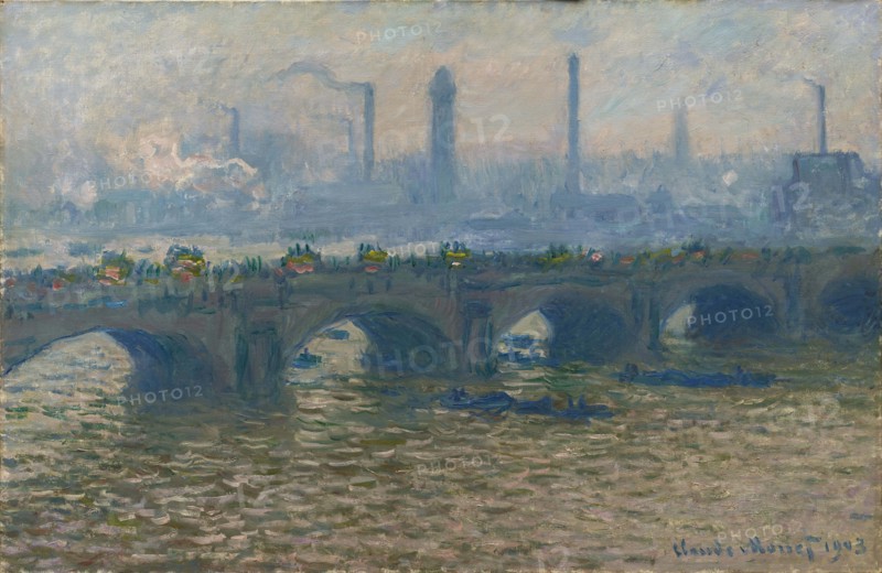 Monet, Pont de Waterloo, temps couvert