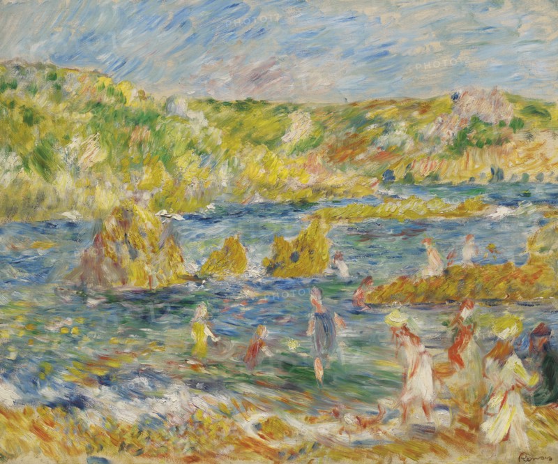 Rochers de Guernesey avec personnages (Plage à Guernesey) , 1883. Private Collection.