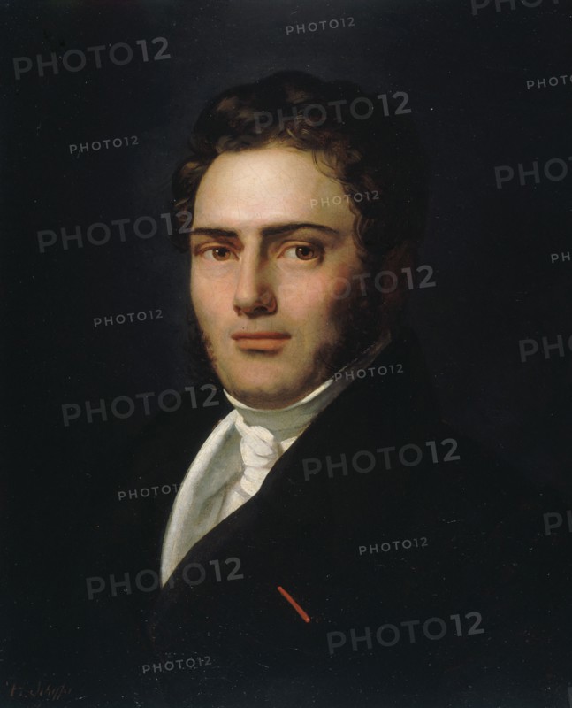 Portrait of Saint-Amand Bazard (1791-1832) , 1821. Found in the collection of Musée de la Vie romantique, Paris.