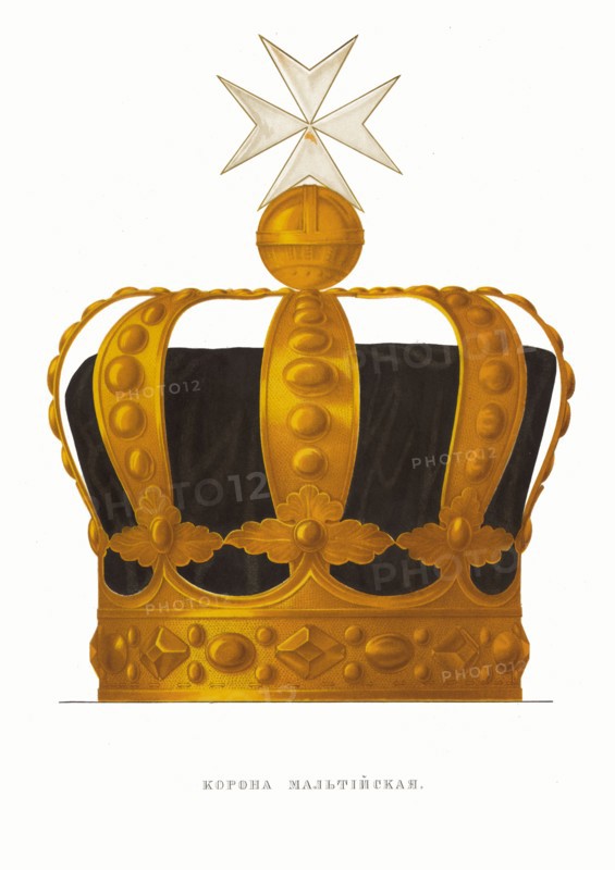 The Maltese crown of Tsar Paul I. From the Antiquities of the Russian State, 1849-1853. Private Collection.