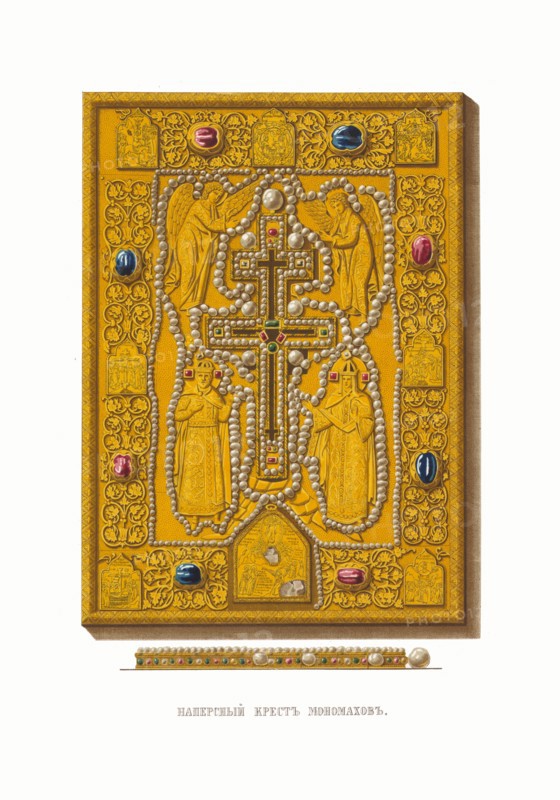Monomakh's Pectoral. From the Antiquities of the Russian State, 1849-1853. Private Collection.