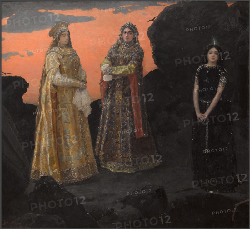 Three queens of the underground kingdom, 1879. Found in the collection of State Tretyakov Gallery, Moscow.