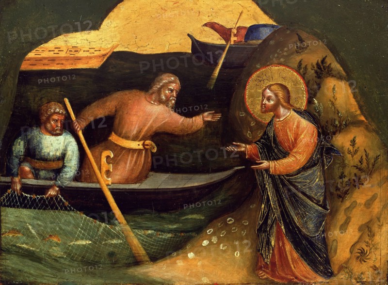 Calling of the Apostles Peter and Andrew (Predella Panel), ca 1370. Found in the collection of Staatliche Museen, Berlin.