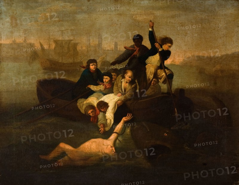 Brook Watson and the Shark, 1800-1900. After John Singleton Copley. A copy of an original painting by John Singleton Copley which is located at the National Gallery, Washington DC, USA.