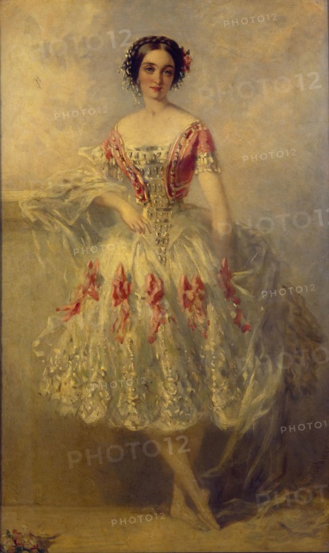 Portrait of Marie-Adeline Plunkett, 1854. Marie Adeline Plunkett was a star of the Romantic ballet. She made her first appearance in the ballet company of her Majesty's Theatre, London in 1843. She was discharged from the company as a result of an incident during a performance involving another dancer who was her rival for the affections of the Earl of Pembroke. In this painting, Buckner based Adeline's pose on the classical statue of Mercury in the Uffizi Gallery, Florence.