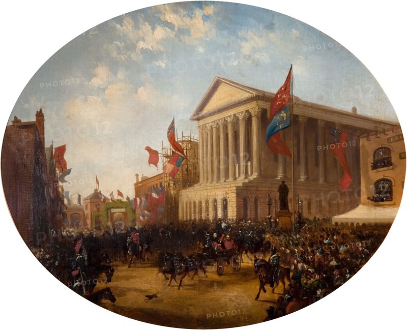 The Duke of Cambridge Leaving the Town Hall, Birmingham, 1857.