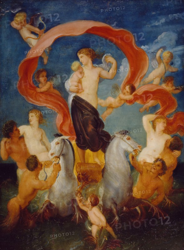Amphitrite, 1775-1830. In ancient Greek mythology, Amphitrite was a sea goddess and wife of Poseidon and the queen of the sea.