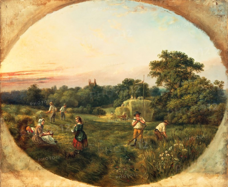 Haymaking Mathew's Field, Handsworth, Birmingham, dated 01/07/1859.