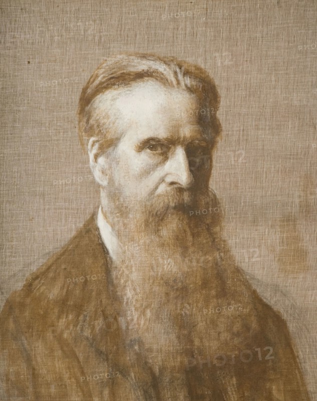 Portrait Of E R Taylor, 1850-1900. Possibly a self-portrait. Birmingham artist Edward R Taylor was founder of Ruskin Pottery, Smethwick.