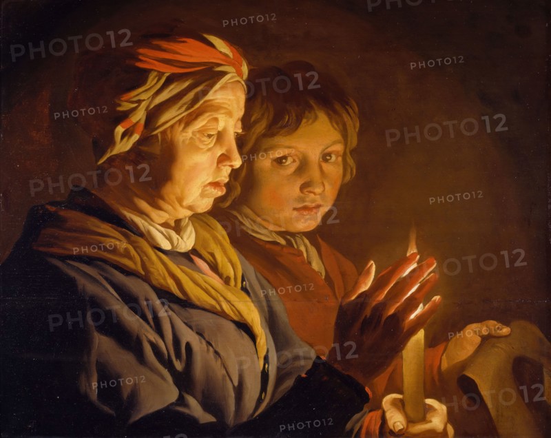 Old Woman And A Boy By Candlelight, 1630-1650.