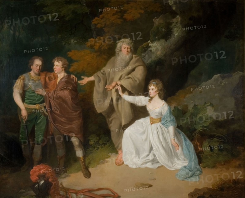 A Scene From Shakespeare's The Tempest, 1787. Depicts Prospero, Miranda, Fersinand and Hippolito.