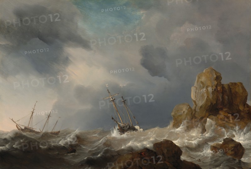 Ships in a Gale, 1660.