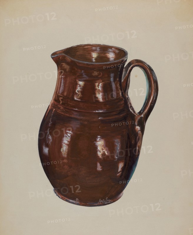 Economy Redware Pitcher, c. 1937.