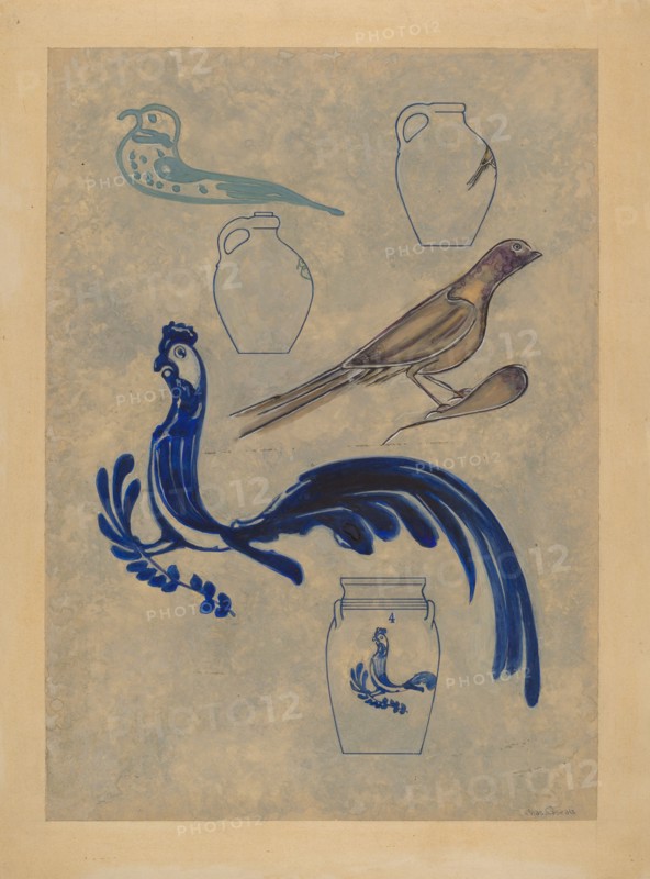 Bird Decorations on Stoneware, 1935/1942.