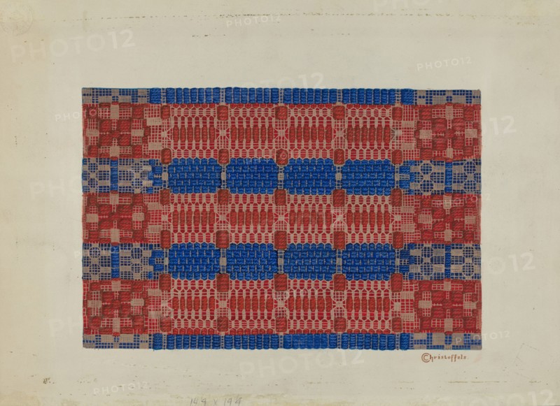 Handwoven Coverlet, c. 1937.