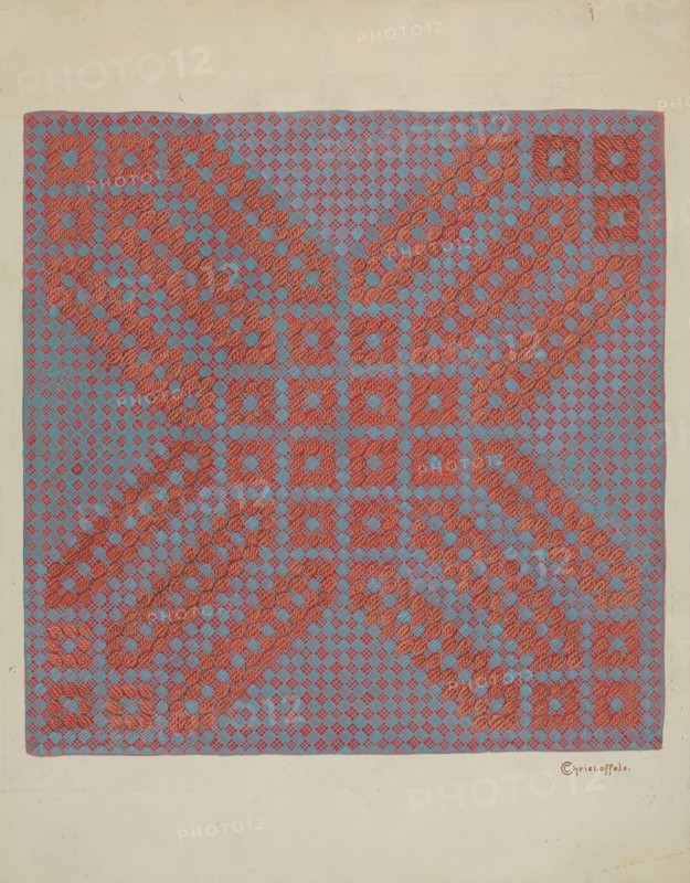Coverlet - Section of Reverse Side, c. 1937.