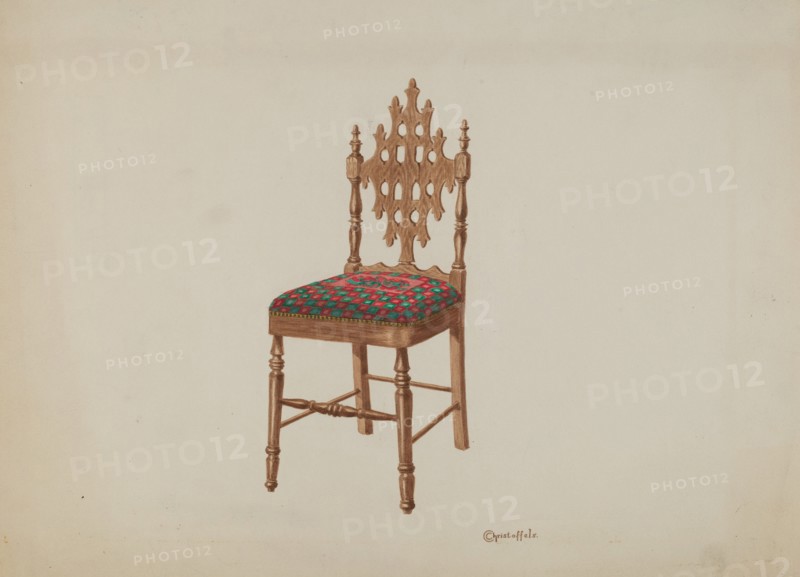 Handcarved Side Chair, 1937.