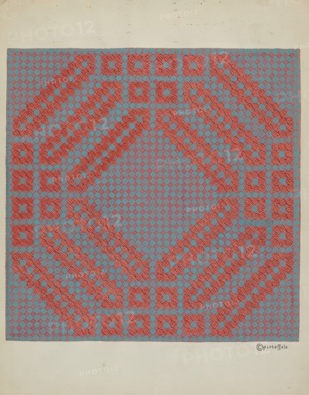 Coverlet - Section of Reverse Side, c. 1937.