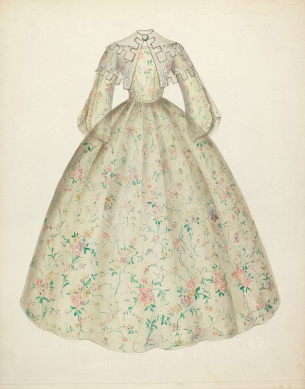 Dress with Cape Collar, 1935/1942.
