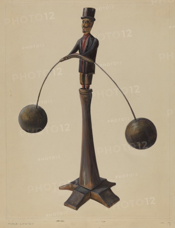 Pa. German Balancing Man, 1935/1942. Creator: Mina Lowry.