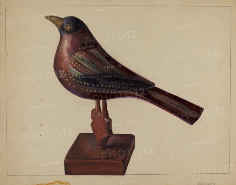 Pa. German Robin Figurine, c. 1937. Creator: Mina Lowry.