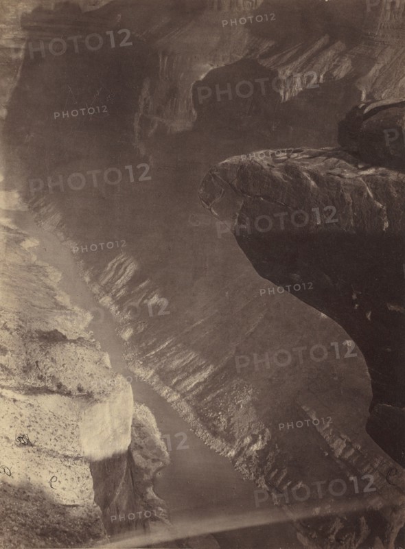 Looking South into the Grand Cañon, Colorado River, Sheavwitz Crossing, 1872.