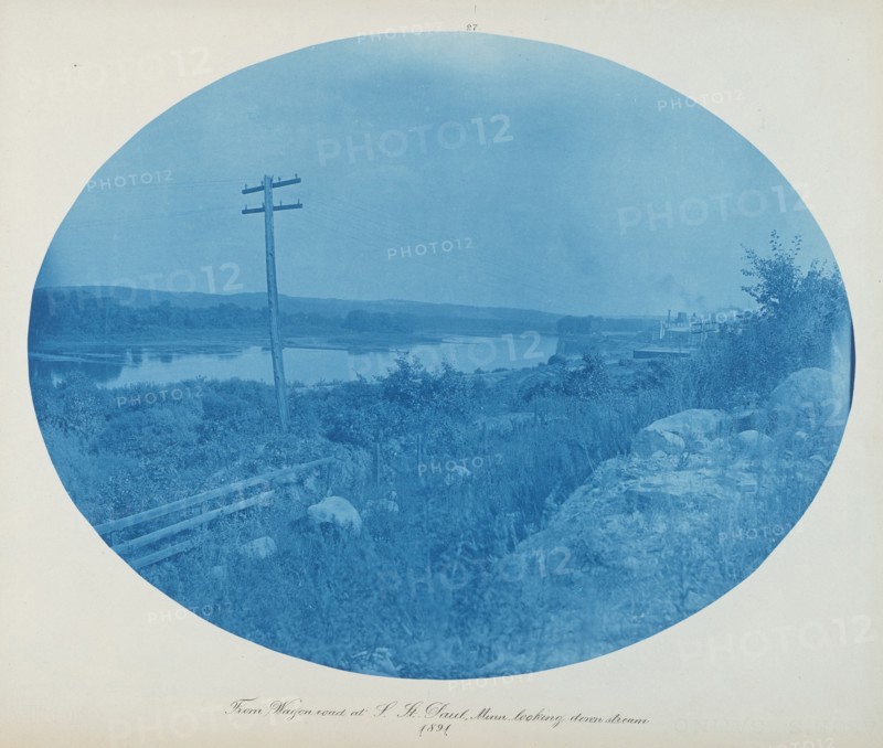 From Wagon Road at S. St. Paul, Minn. Looking Downstream, 1891.