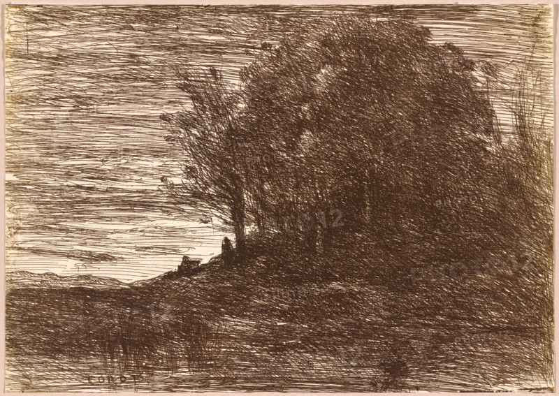The Hermit's Woods, or the Banks of Lake Trasimène (Le Bois de l'Hermite, ou les Bords du Lac Trasimène), 1858.